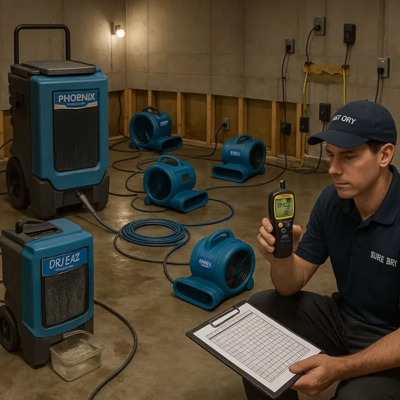 Structural Drying and Dehumidification process in Avra Valley, AZ